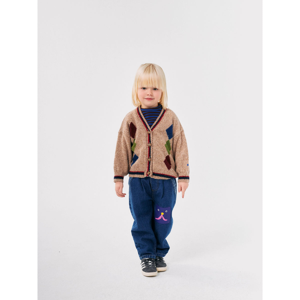 Bobo Diamonds Intarsia Cardigan