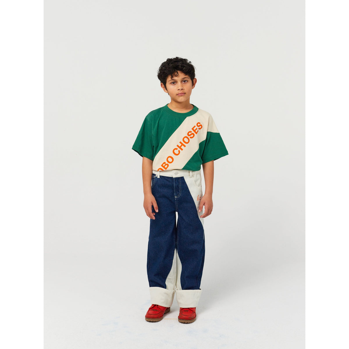 Bc Contrast Color Straight Denim Pants