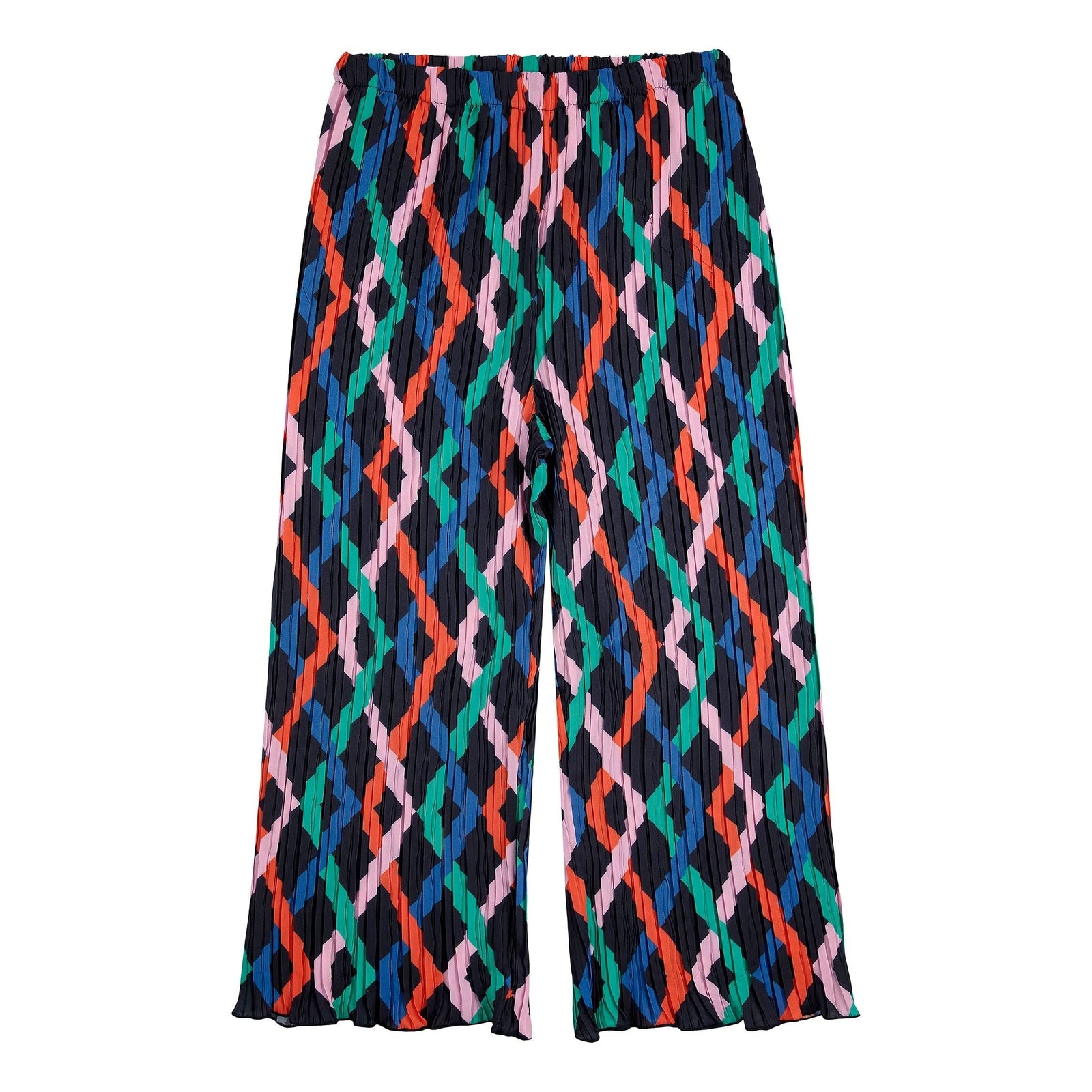 Multicolor Garland Pleated Flared Pants