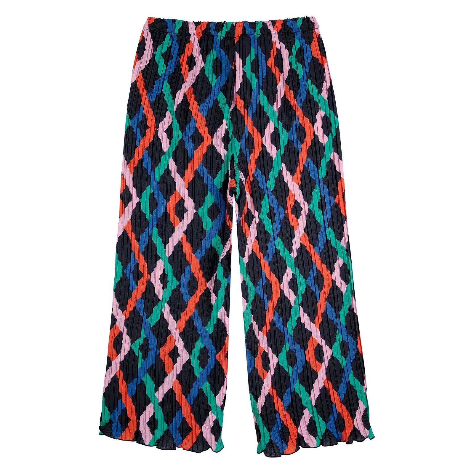 Multicolor Garland Pleated Flared Pants