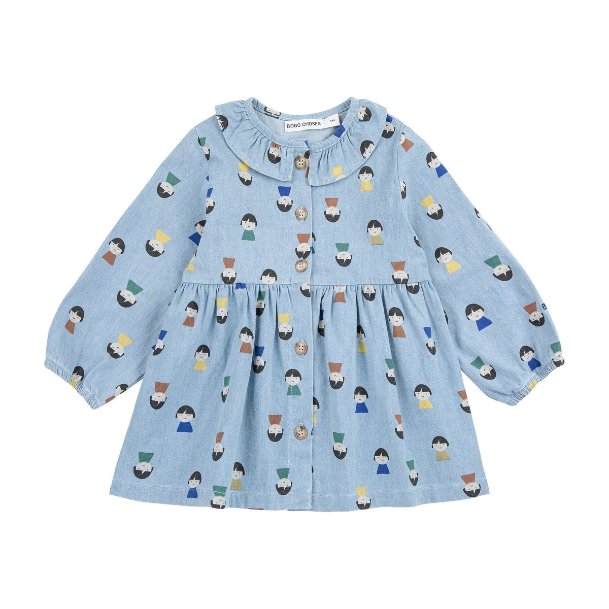 Baby Game Pawns All Over Light Denim Dress