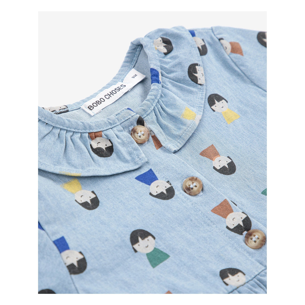 Baby Game Pawns All Over Light Denim Dress