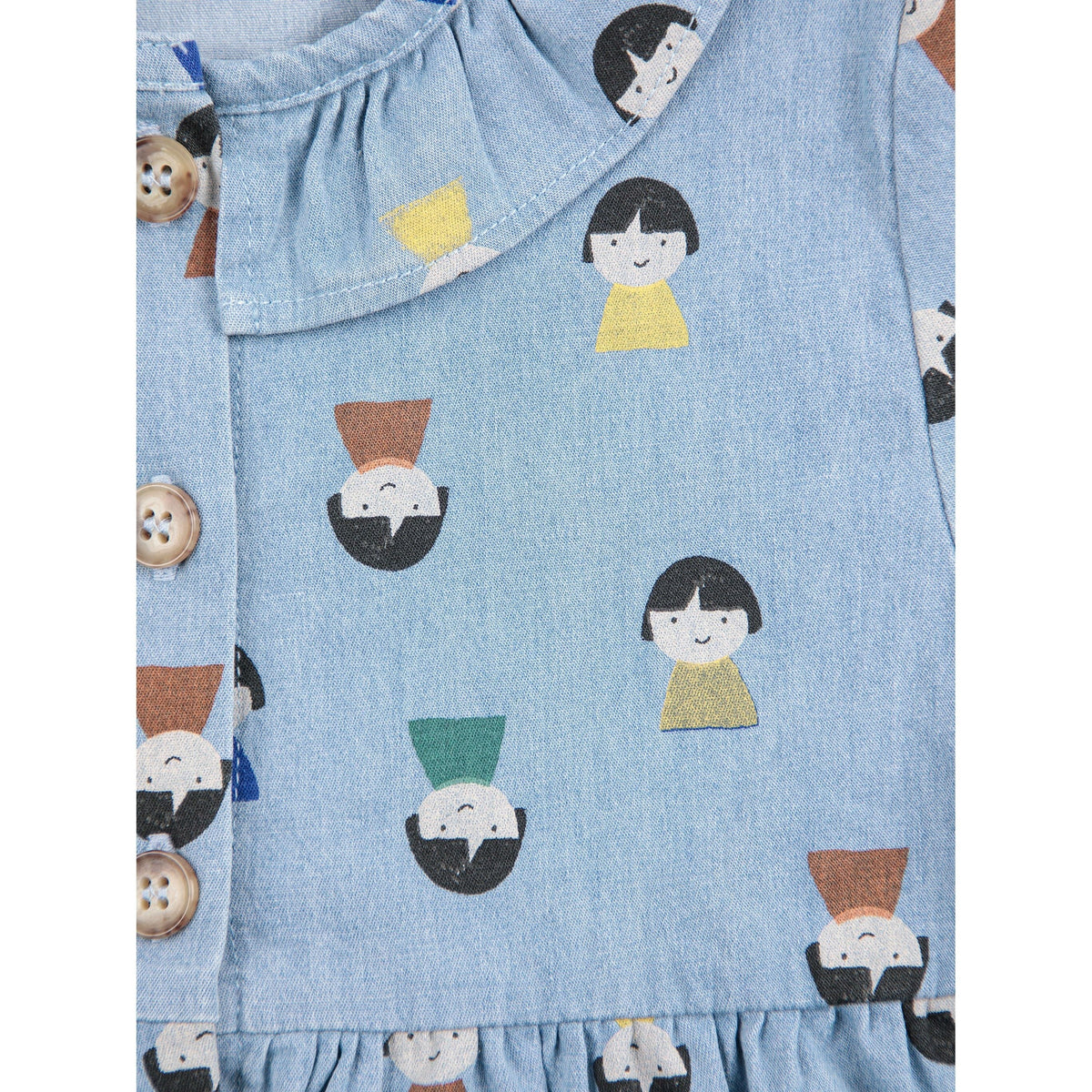 Baby Game Pawns All Over Light Denim Dress