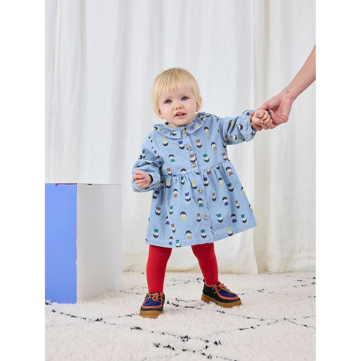 Baby Game Pawns All Over Light Denim Dress