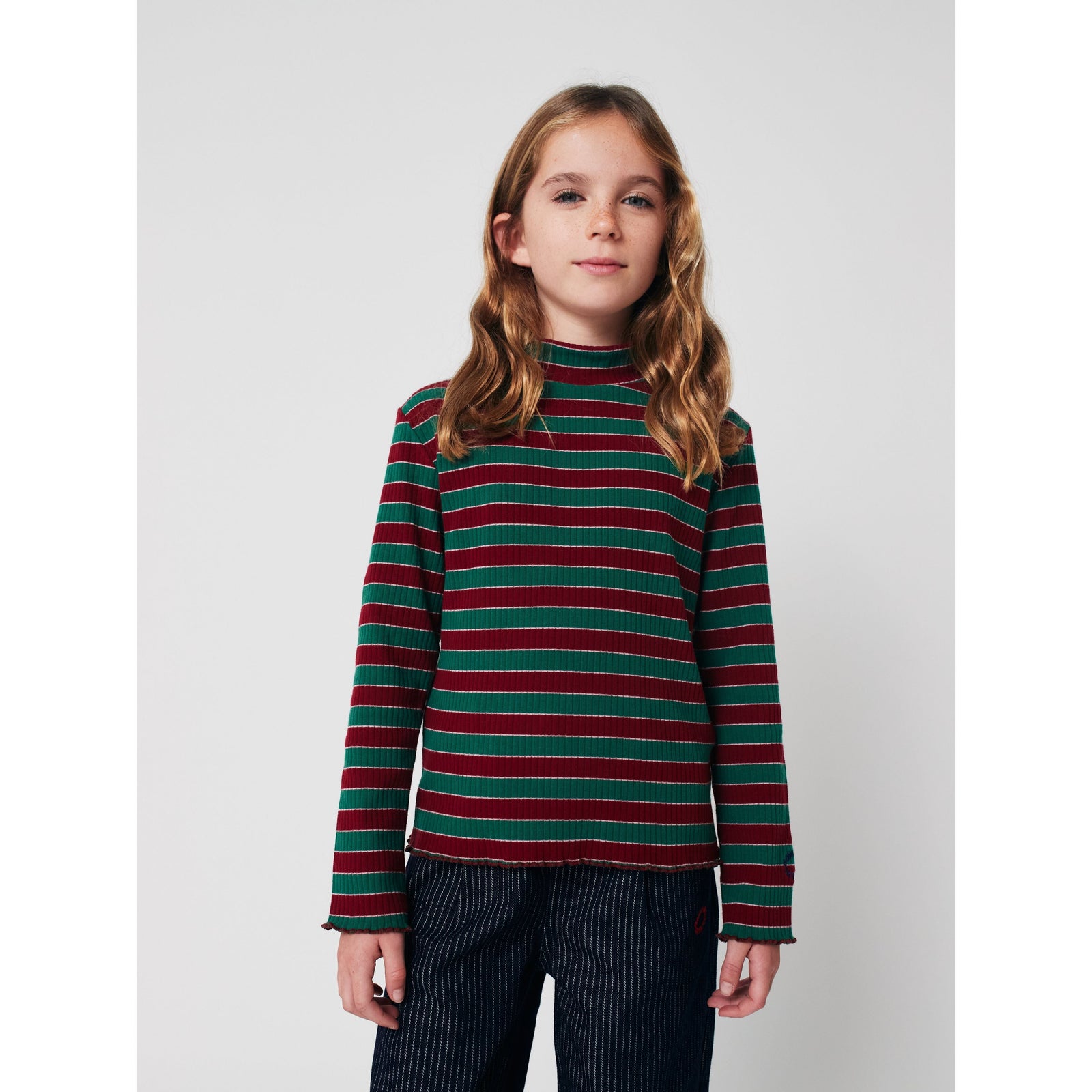 Multicolor Stripes Turtle Neck T-Shirt