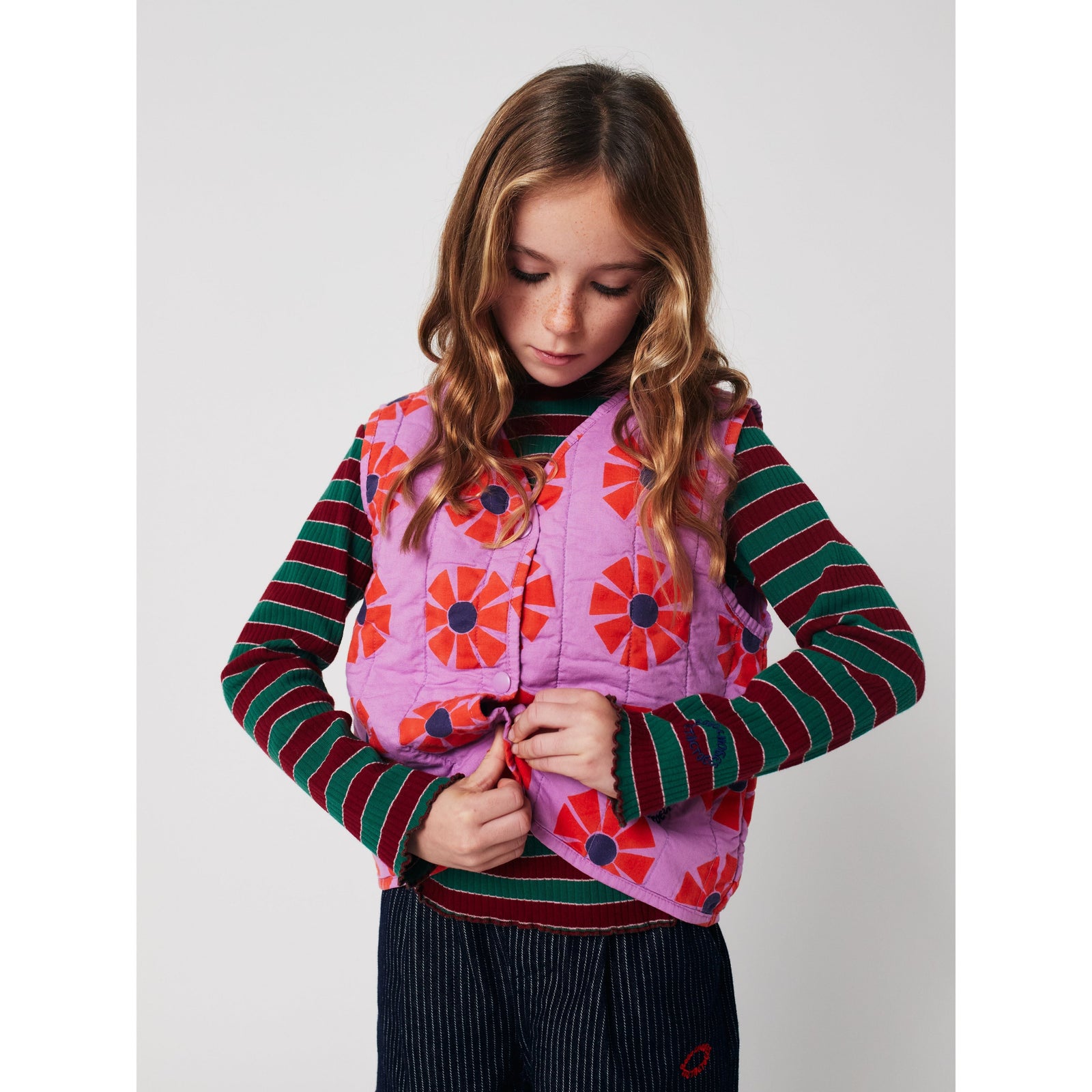 Multicolor Stripes Turtle Neck T-Shirt