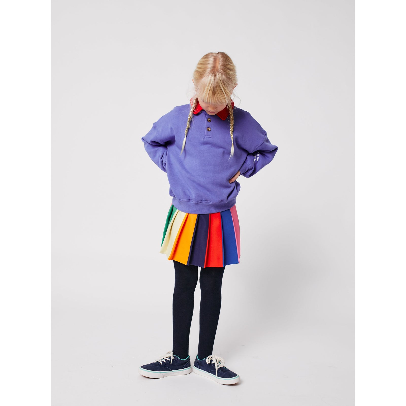 Bobo Color Block Pleated Skirt