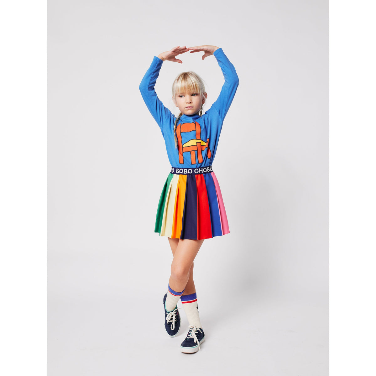 Bobo Color Block Pleated Skirt