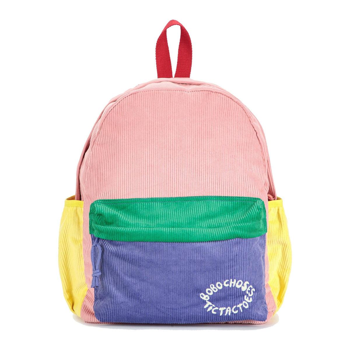 Tic Tac Toe Color Block Corduroy School Bag