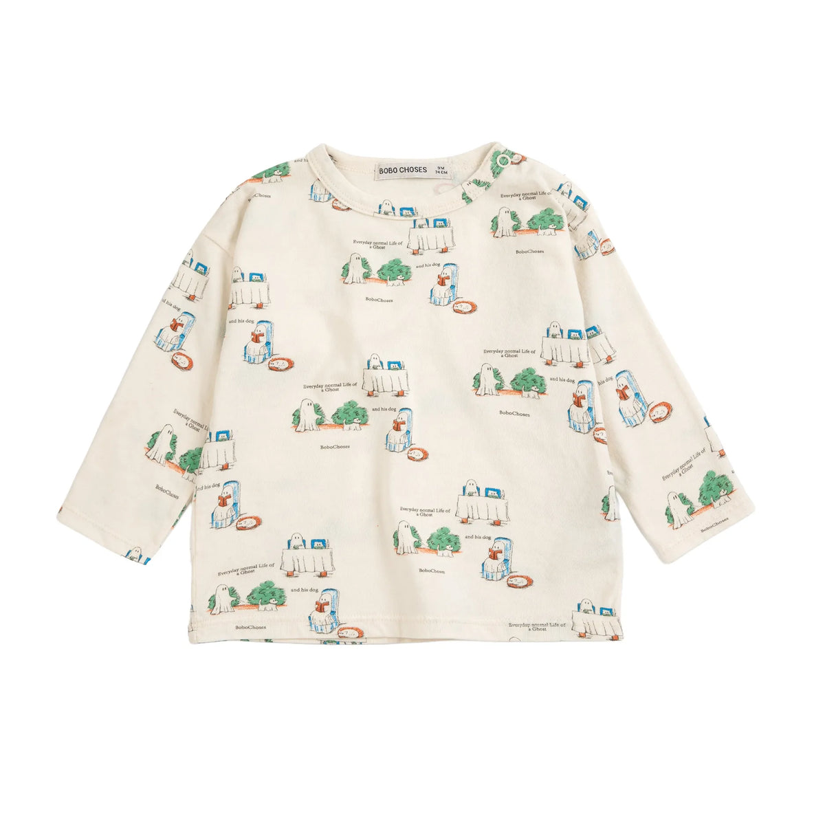 Bobo Choses Everyday Ghosts All Over T-Shirt, All About Monsters collection