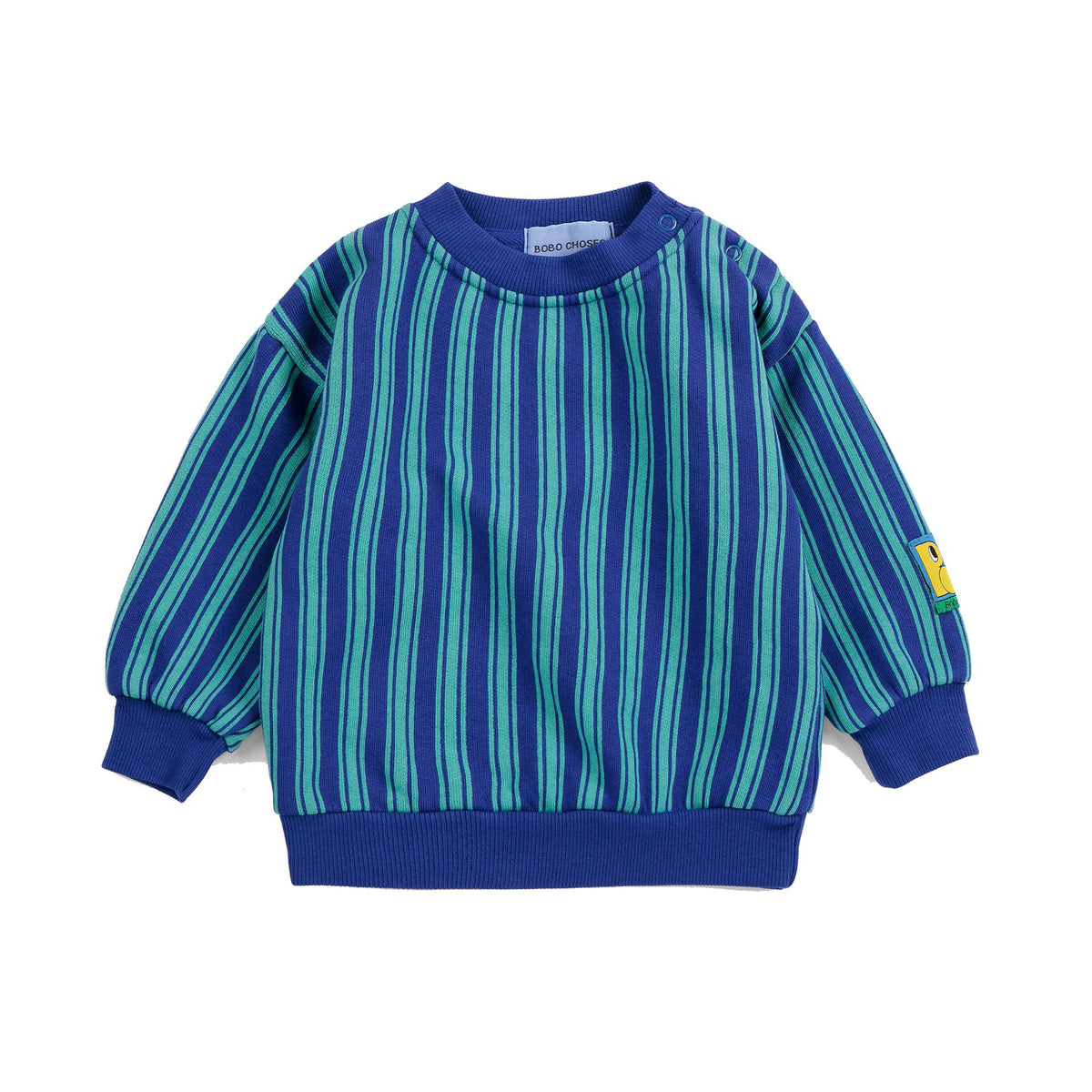 Bobo Choses Booo Bo Choses Tag Stripes Sweatshirt, All About Monsters collection