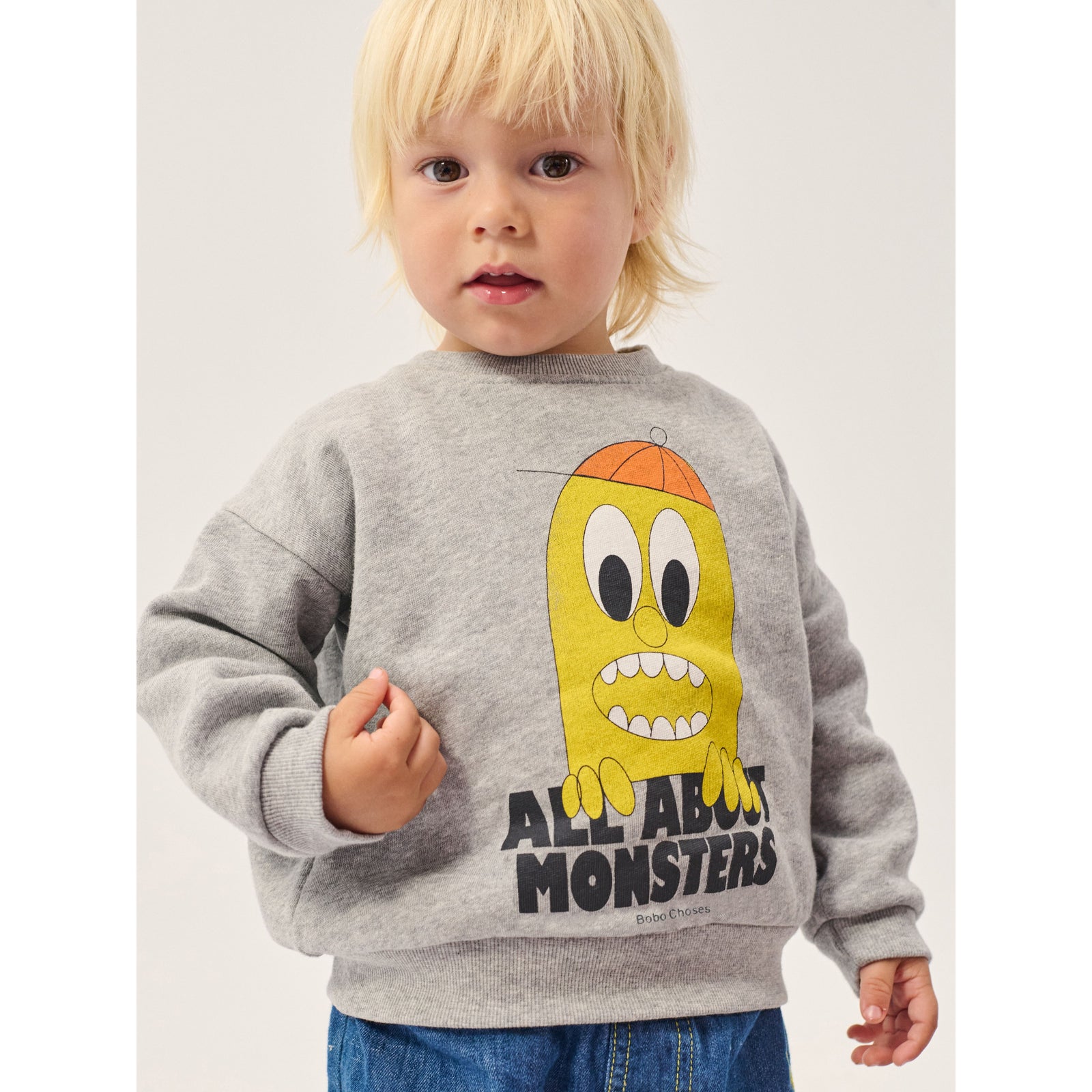 Bobo Choses Bigtooth Lemon Sweatshirt, All About Monsters collection, view 2