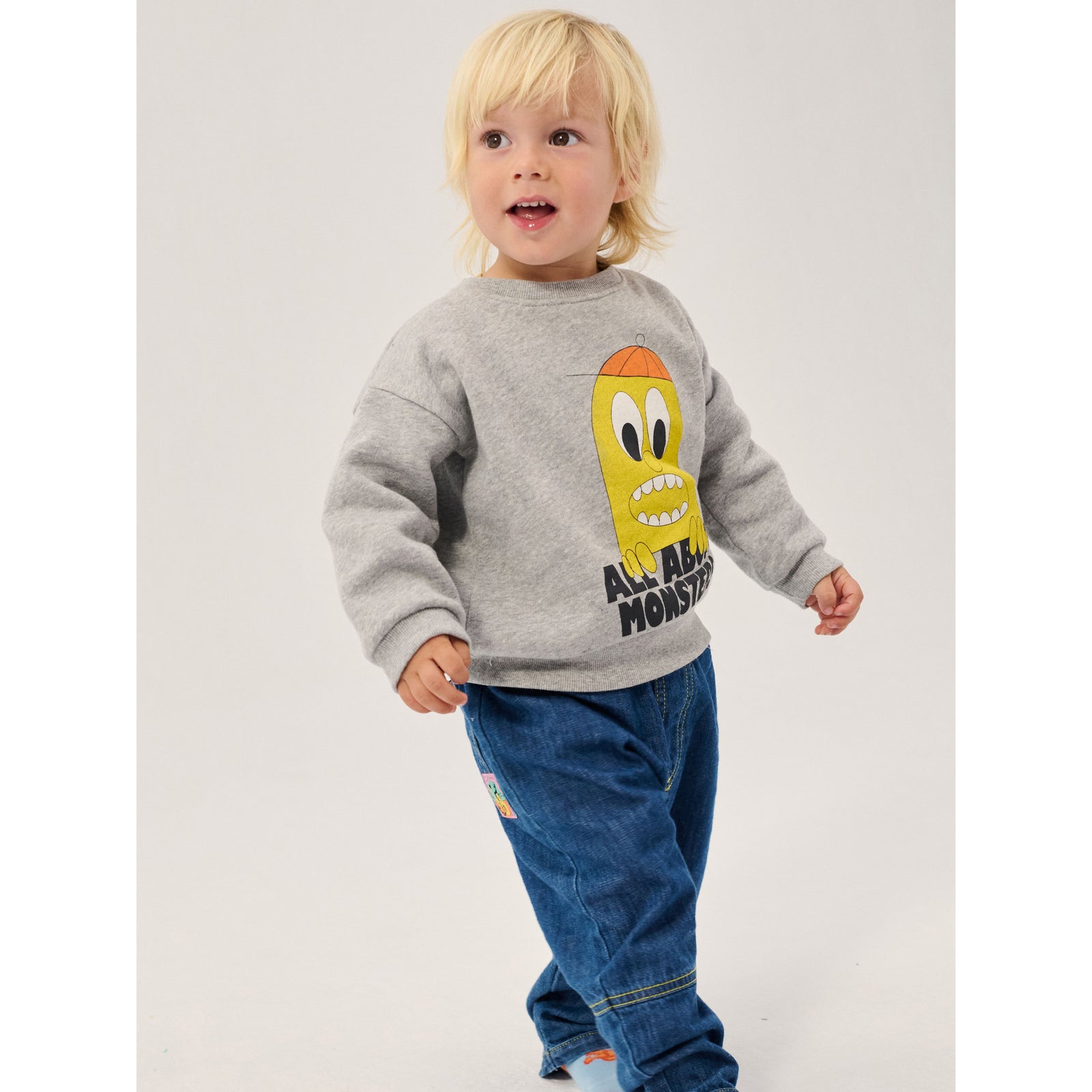 Bobo Choses Bigtooth Lemon Sweatshirt, All About Monsters collection, view 5