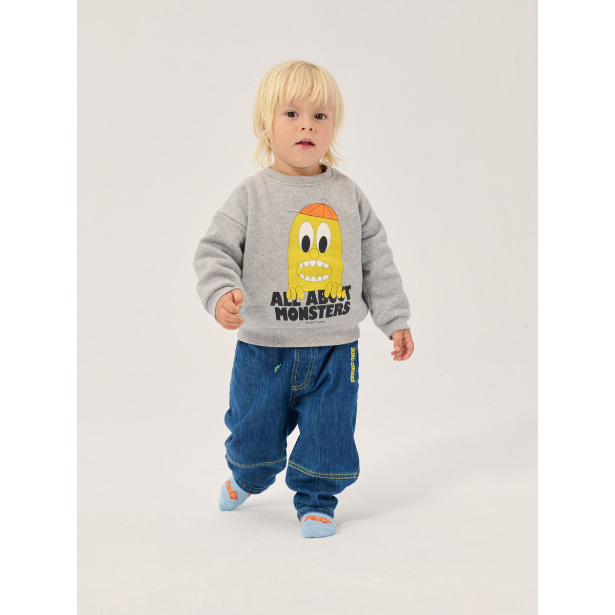 Bobo Choses Bigtooth Lemon Sweatshirt, All About Monsters collection, view 6