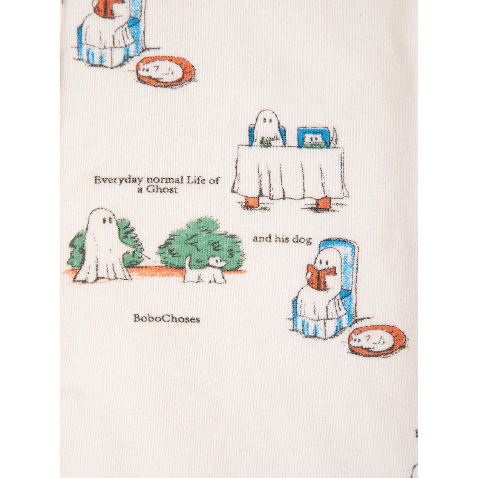 Bobo Choses Everyday Ghosts All Over Leggings, All About Monsters collection, view 2