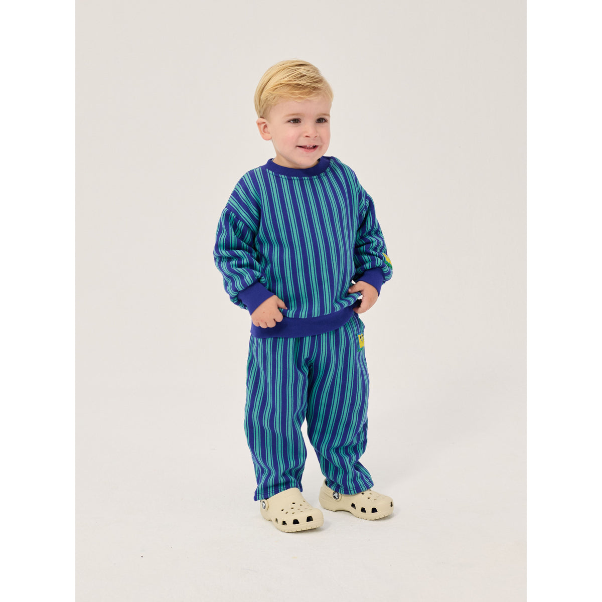 Bobo Choses Booo Bo Choses Tag Stripes Jogging Pants, All About Monsters collection, view 3