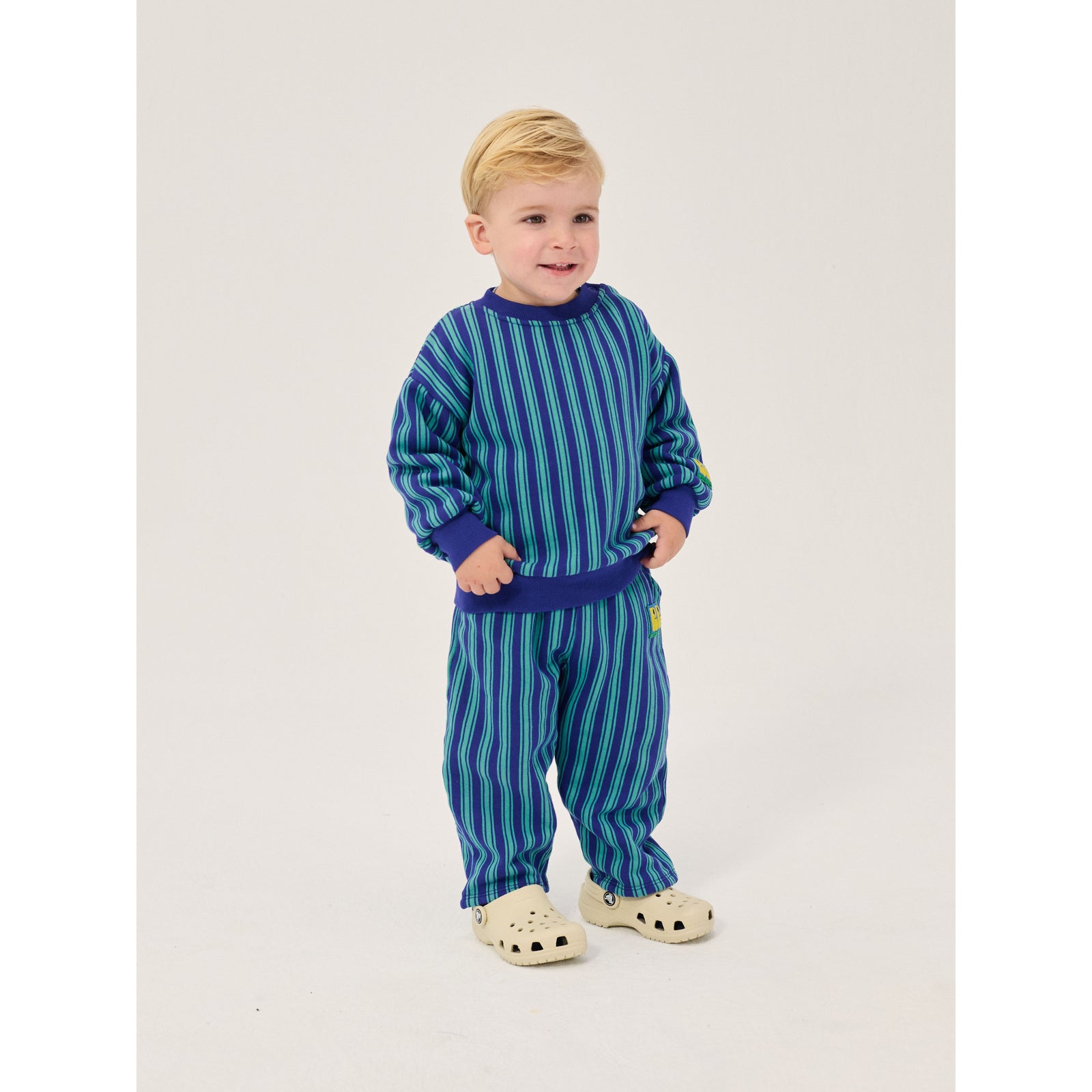 Bobo Choses Booo Bo Choses Tag Stripes Jogging Pants, All About Monsters collection, view 3