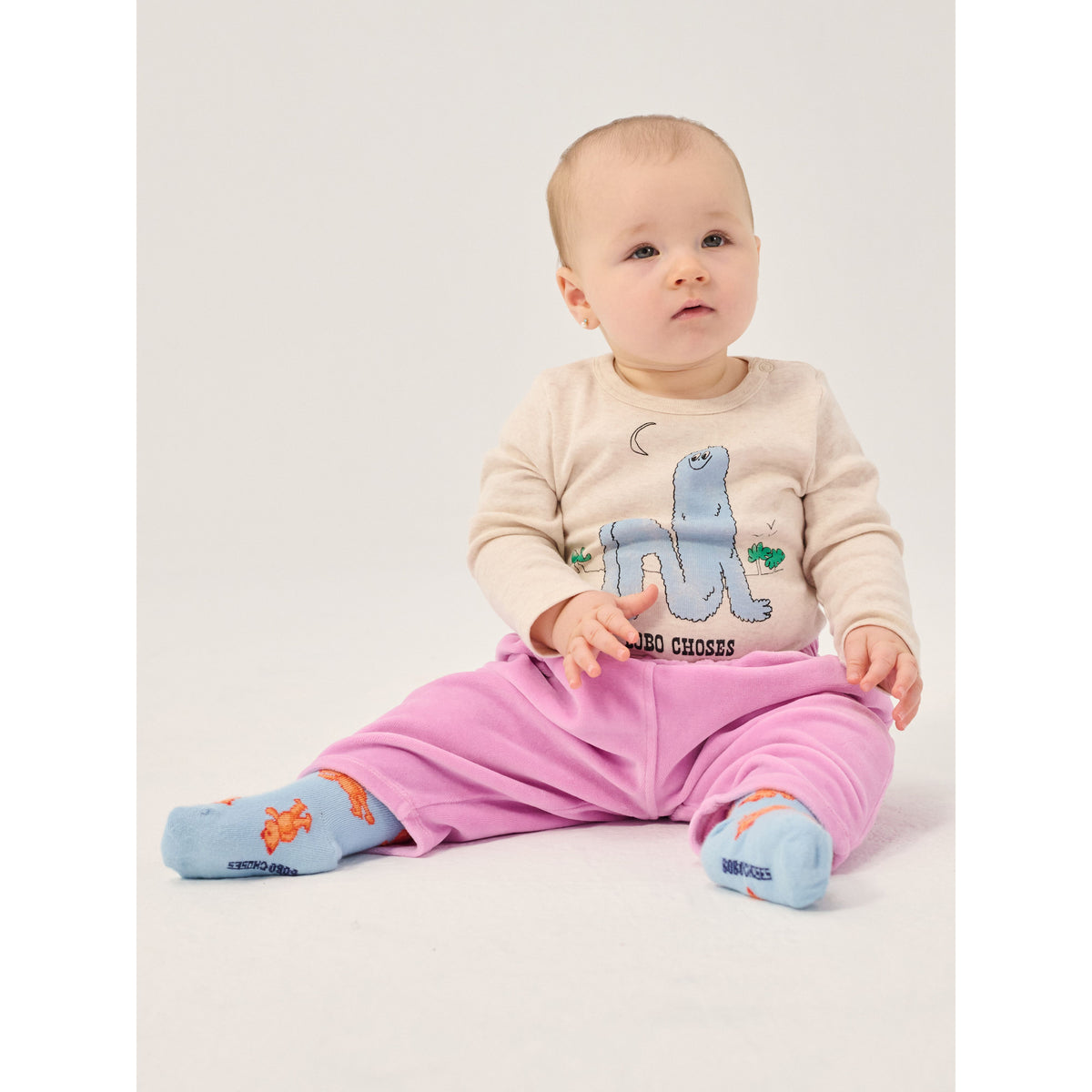 Bobo Choses Bc Velvet Jogging Pants, All About Monsters collection, view 2