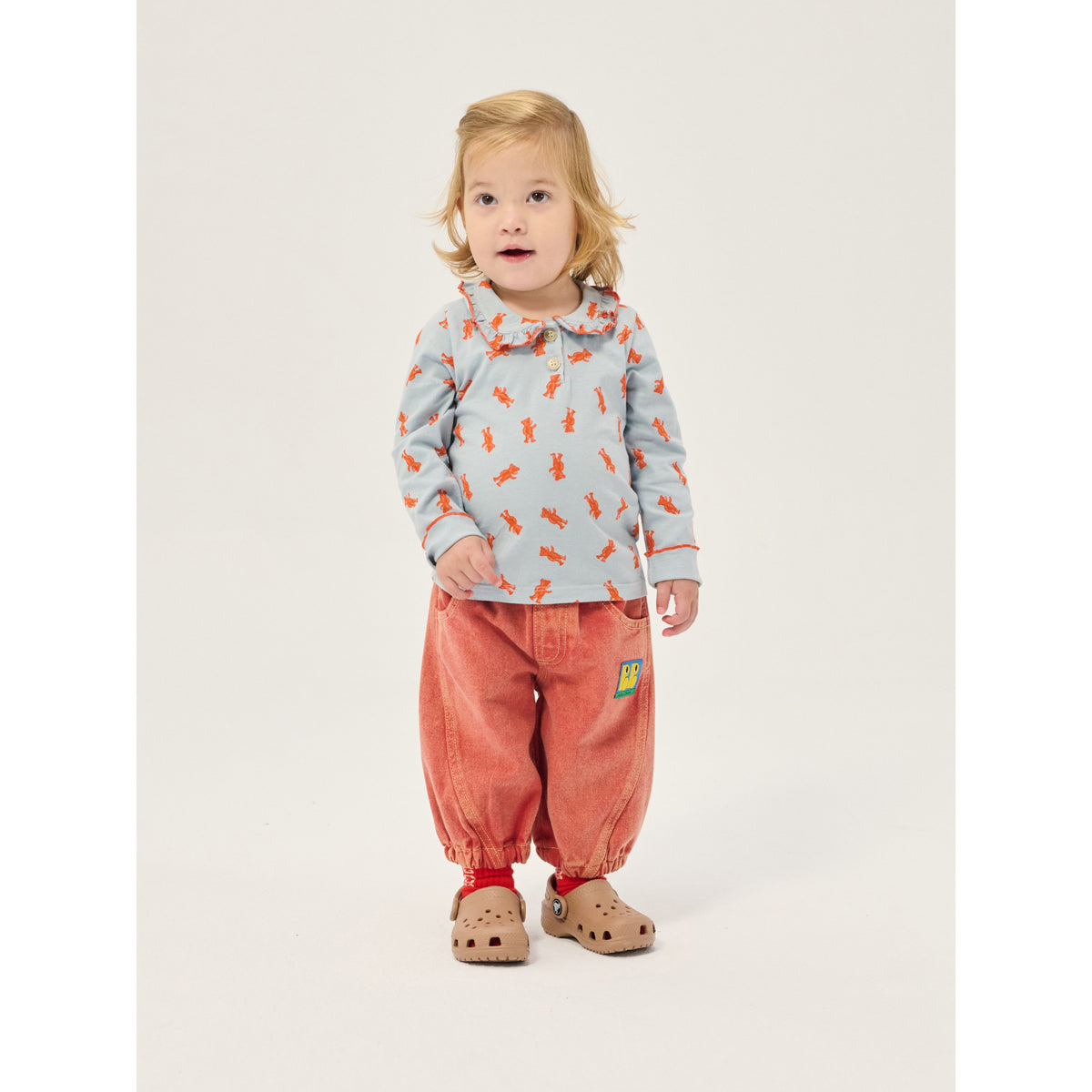 Bobo Choses Booo Bo Choses Tag Denim Pants, All About Monsters collection, view 7