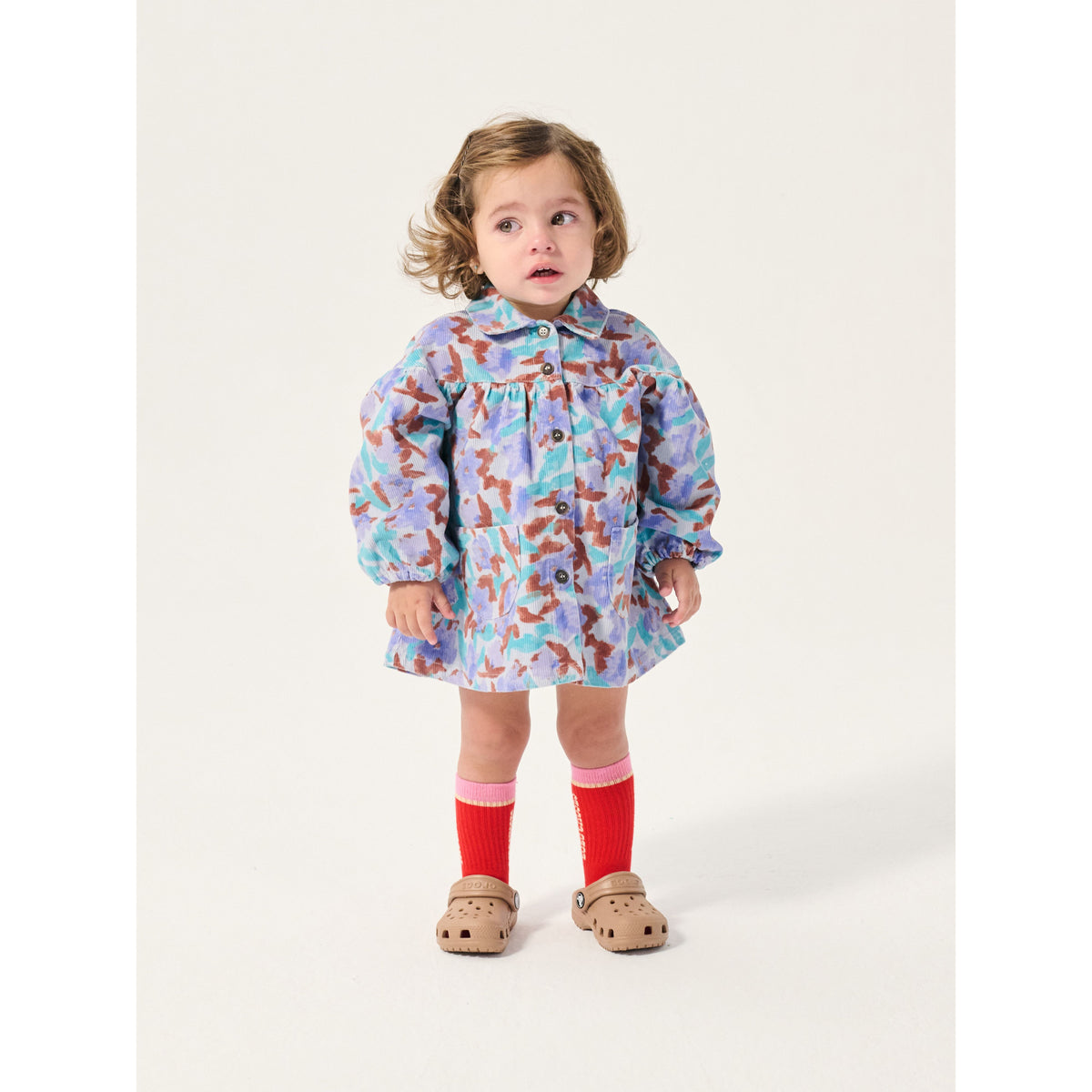 Bobo Choses Watercolor All Over Woven Dress, All About Monsters collection, view 2