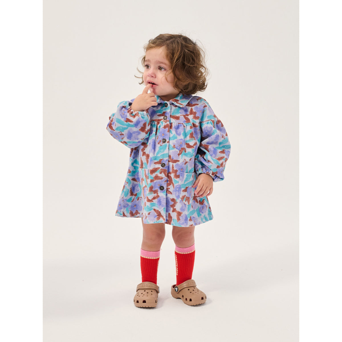 Bobo Choses Watercolor All Over Woven Dress, All About Monsters collection