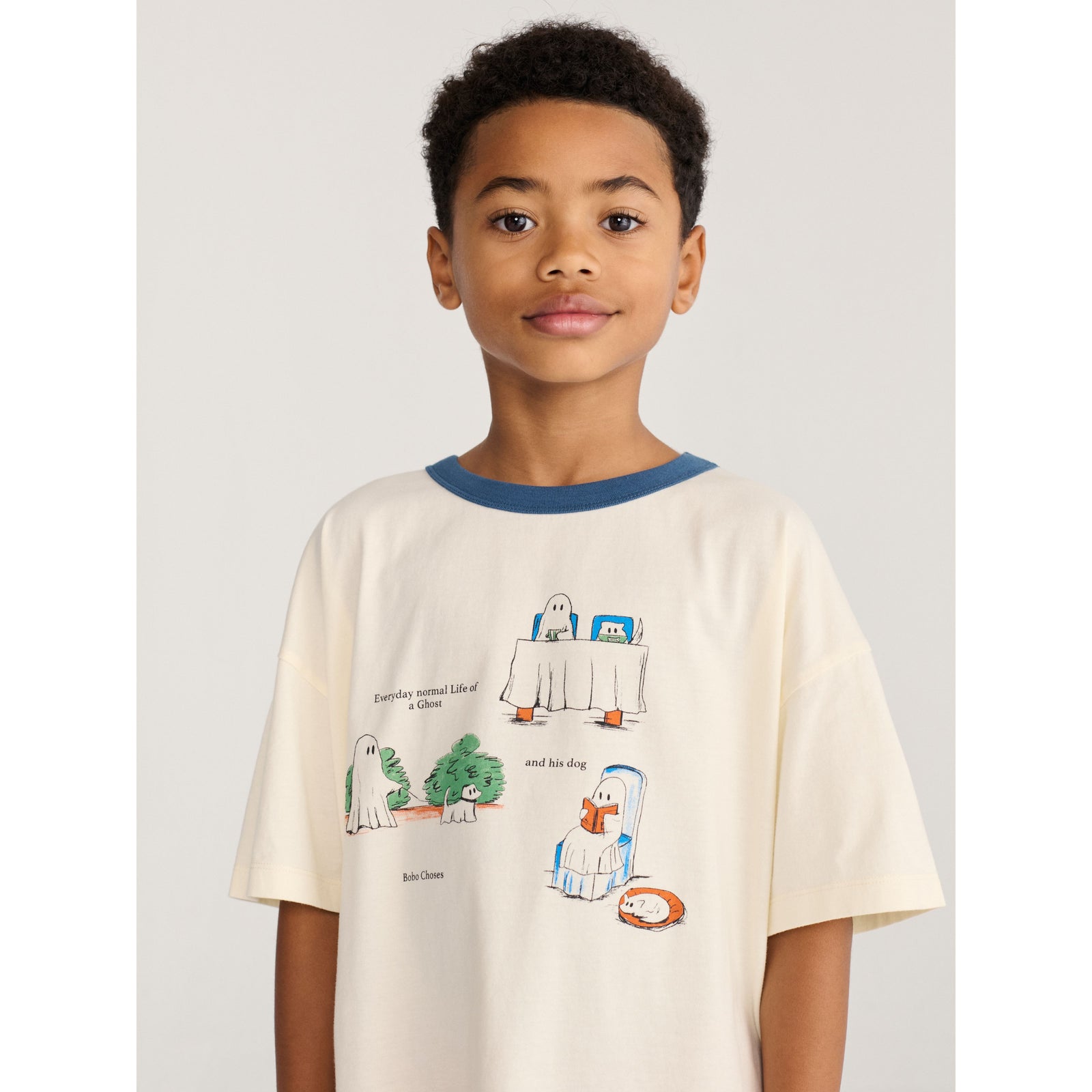 Bobo Choses Everyday Ghosts T-Shirt, All About Monsters collection, view 2