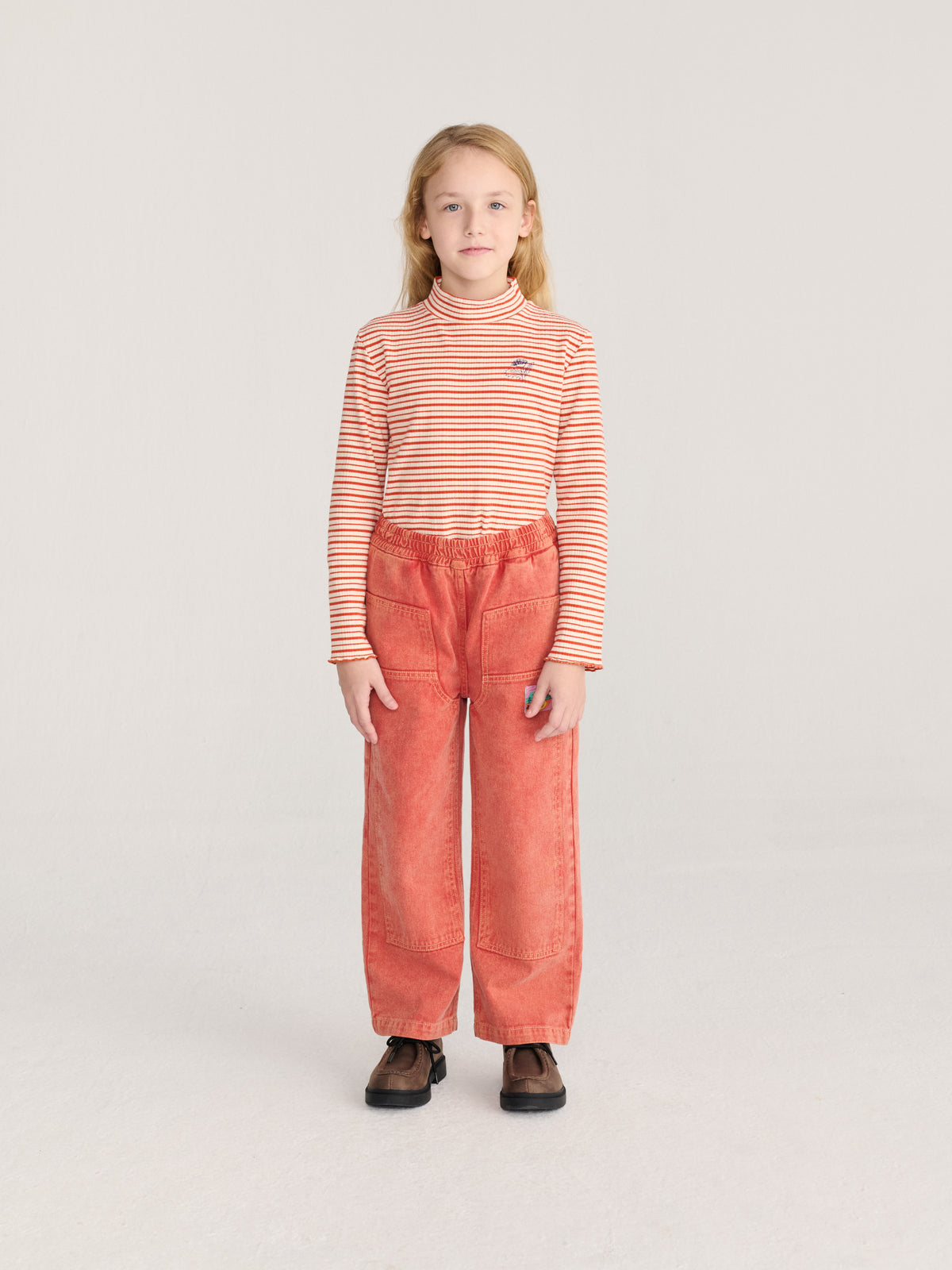 Energy Flower Stripes Turtle Neck T-Shirt