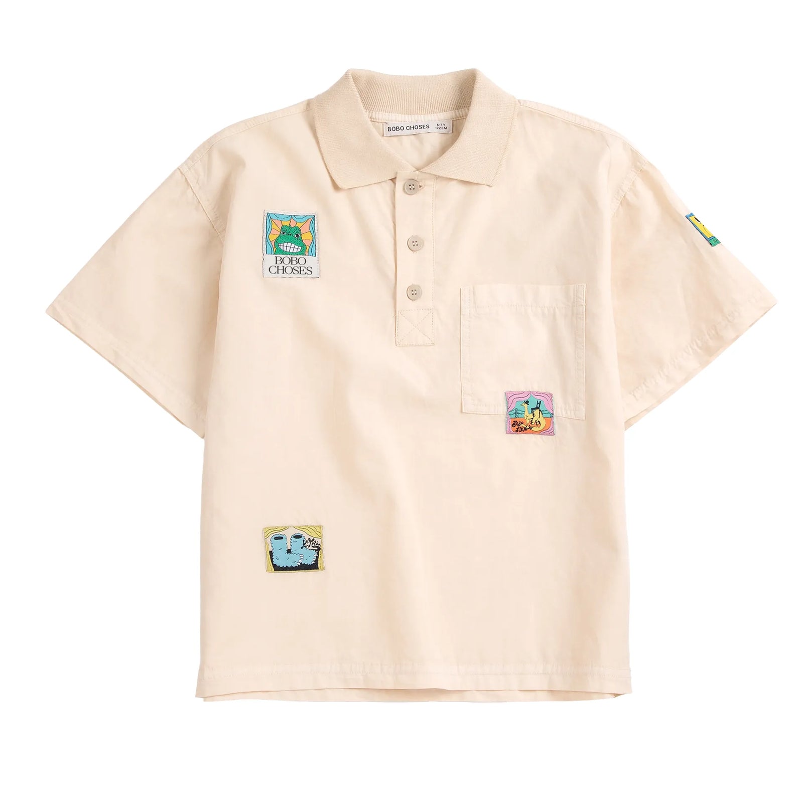 Bobo Choses Bobo Labelled Boxy Shirt, All About Monsters collection