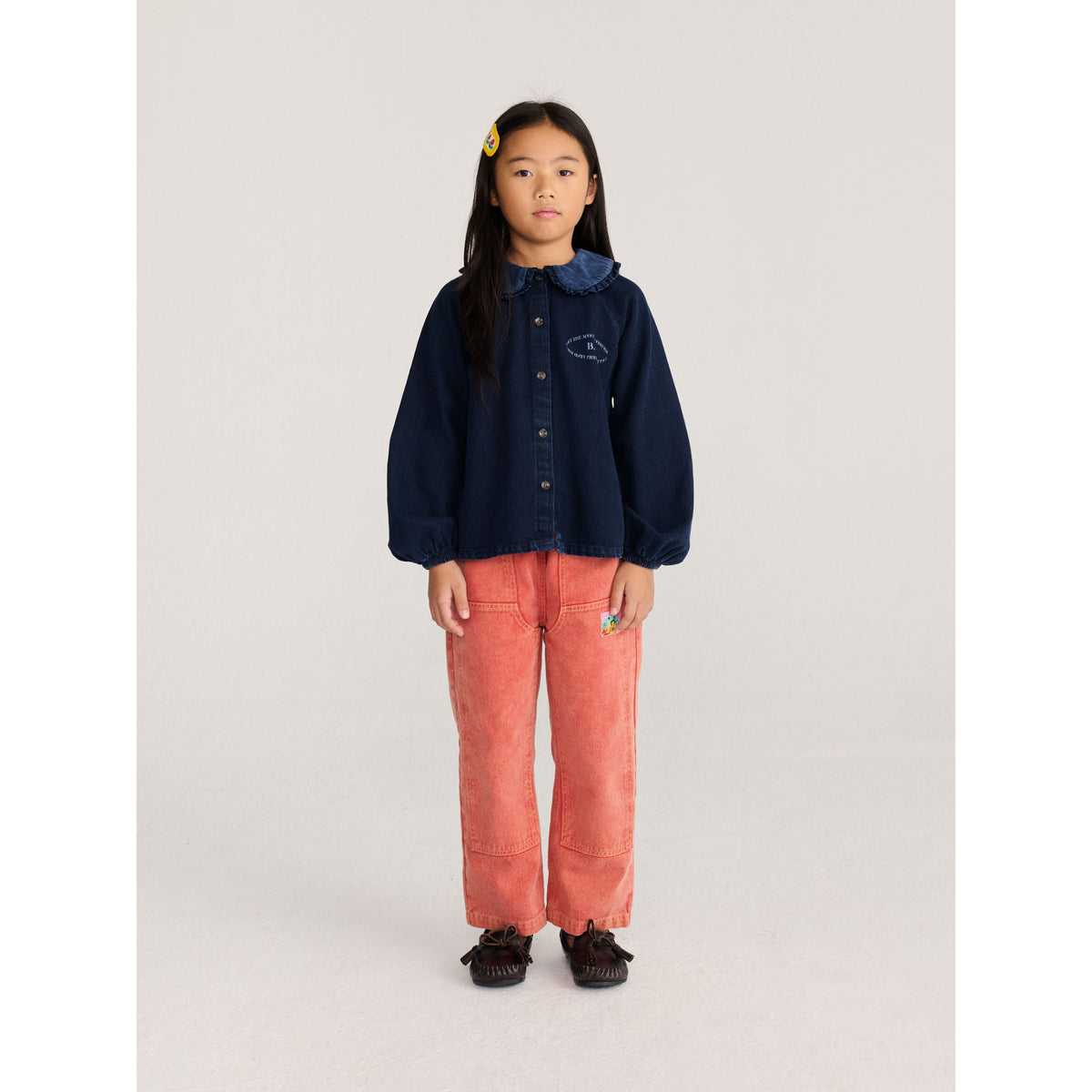 Bobo Choses Mystery Bc Denim Blouse, All About Monsters collection, view 5