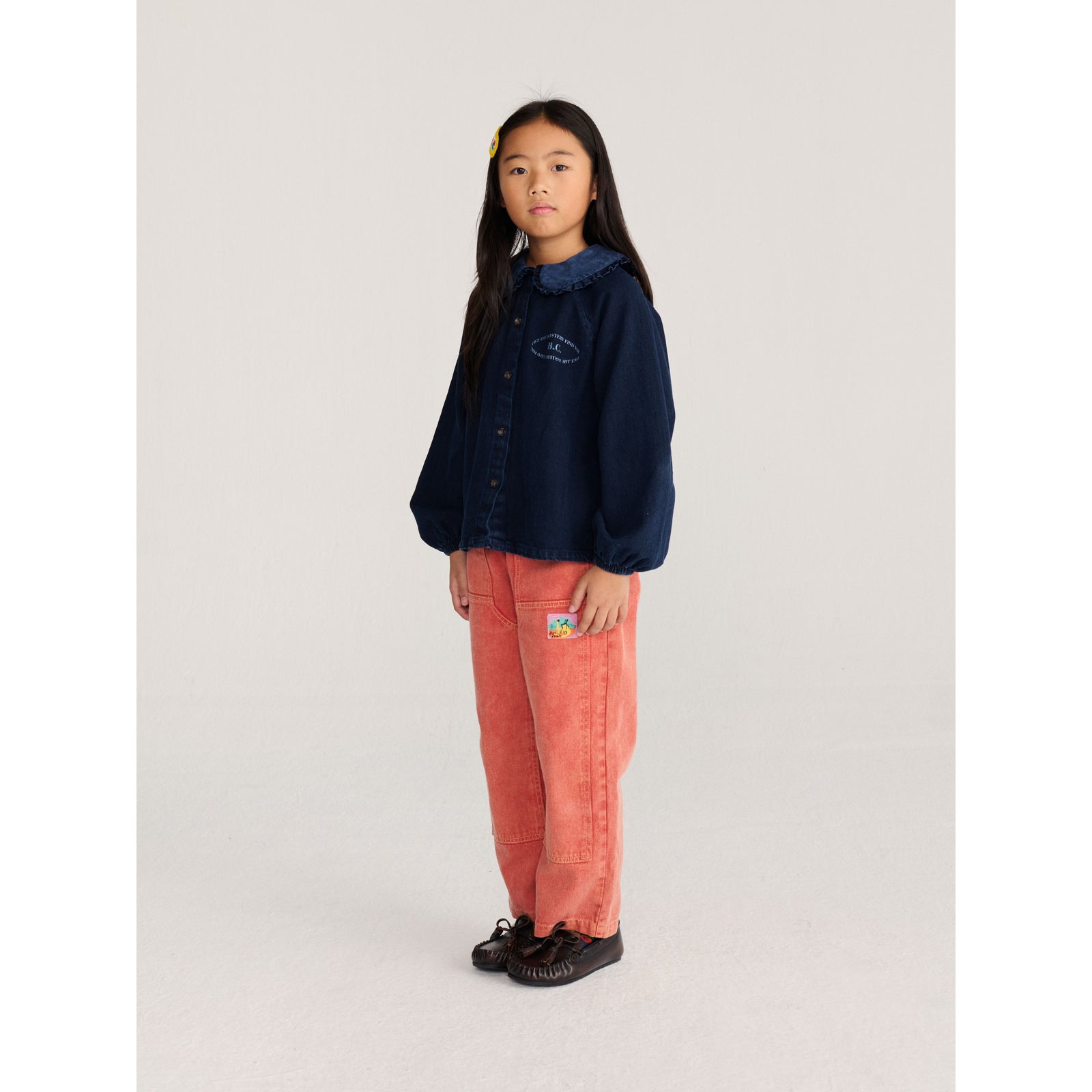 Bobo Choses Mystery Bc Denim Blouse, All About Monsters collection, view 6