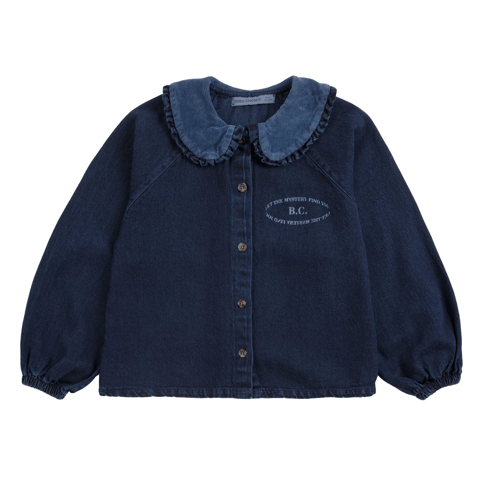 Bobo Choses Mystery Bc Denim Blouse, All About Monsters collection