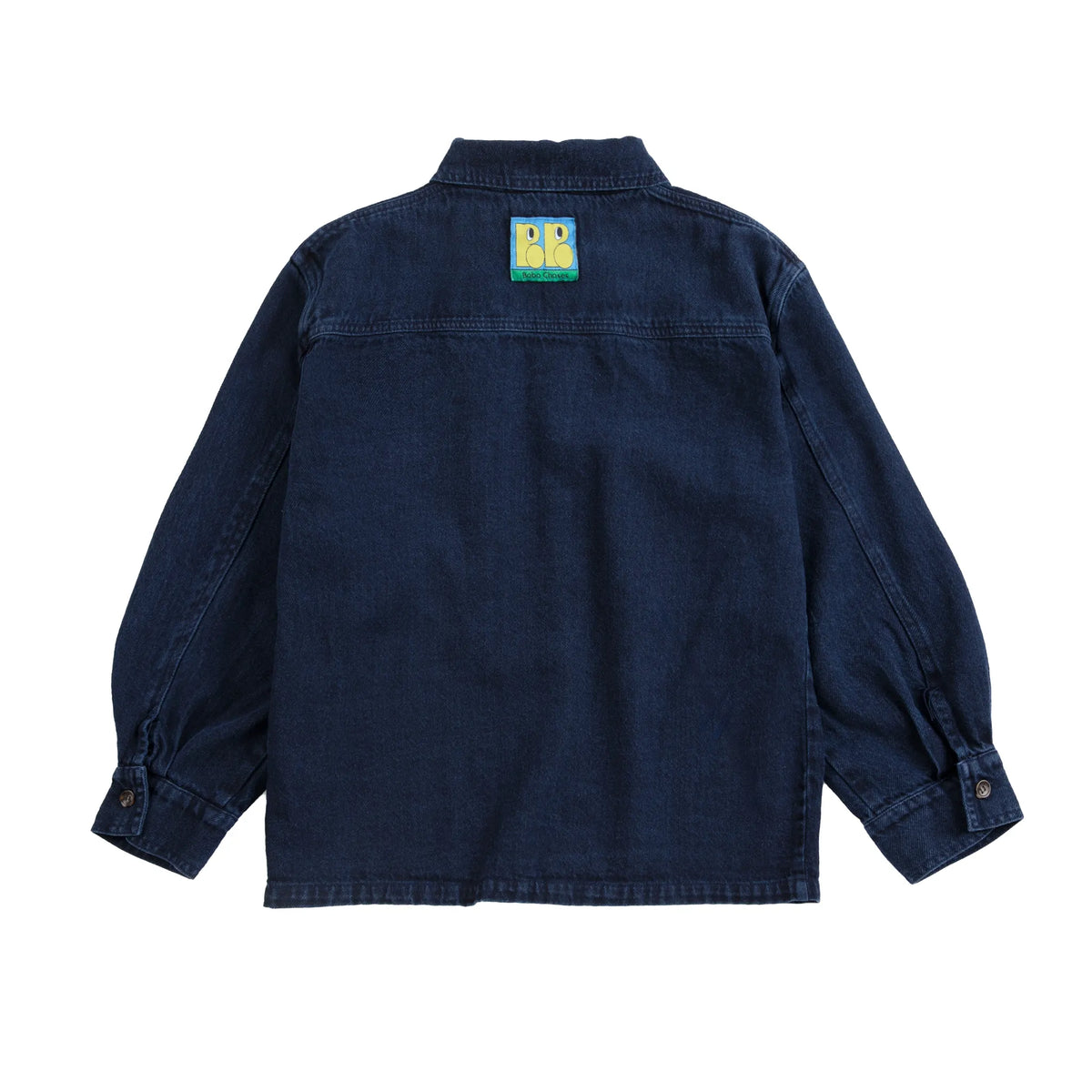 Bobo Choses Booo Bo Choses Tag Denim Shirt, All About Monsters collection, view 3