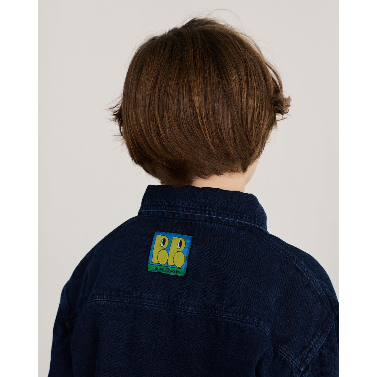 Bobo Choses Booo Bo Choses Tag Denim Shirt, All About Monsters collection, view 5