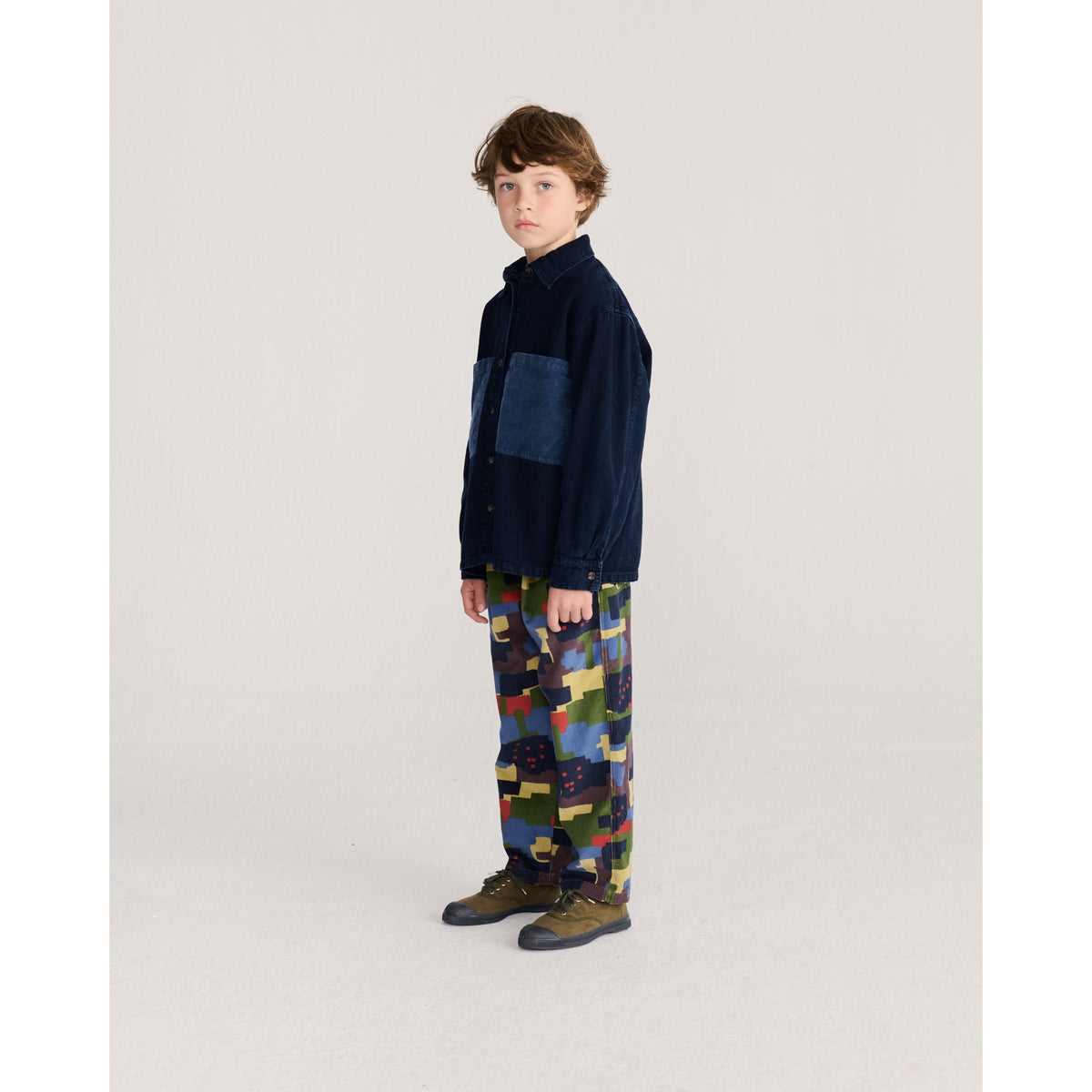 Bobo Choses Booo Bo Choses Tag Denim Shirt, All About Monsters collection, view 7