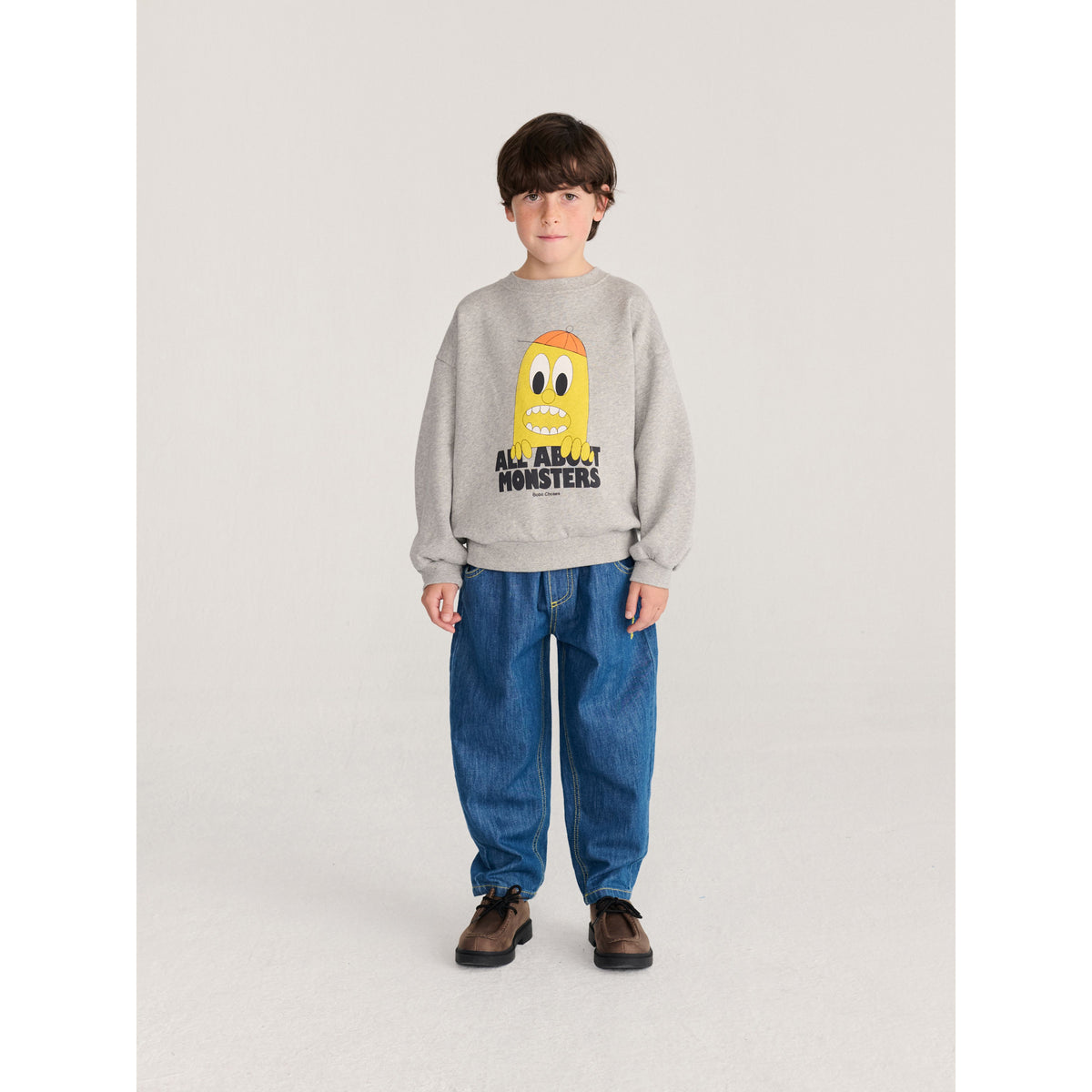 Bobo Choses Bigtooth Lemon Sweatshirt, All About Monsters collection, view 3