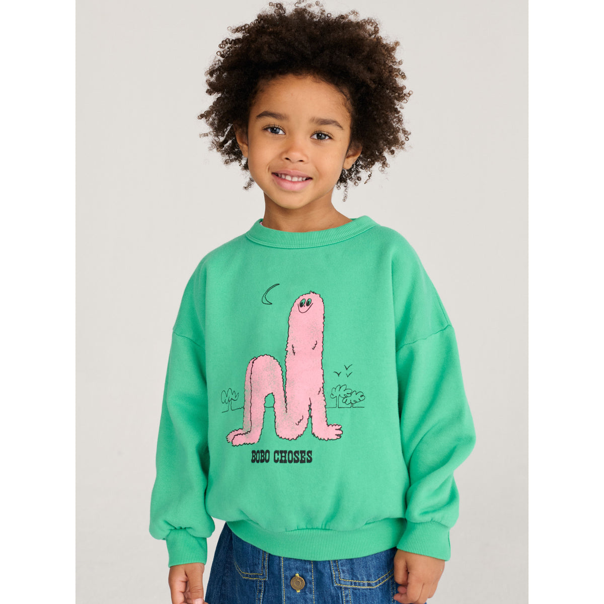 Bobo Choses Long Puff Sweatshirt, All About Monsters collection, view 2