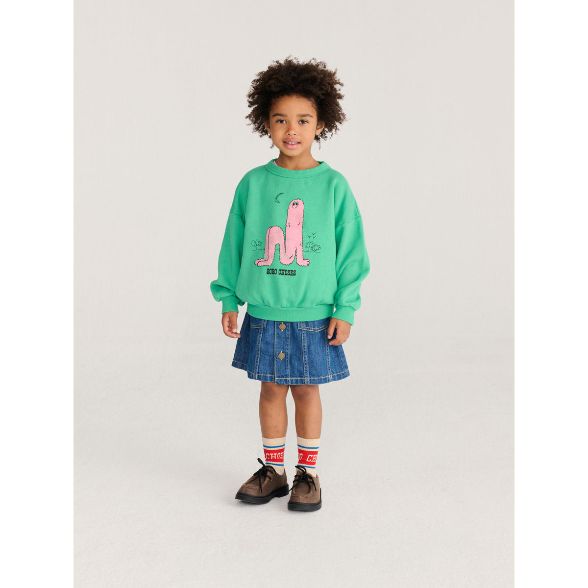 Bobo Choses Long Puff Sweatshirt, All About Monsters collection, view 3