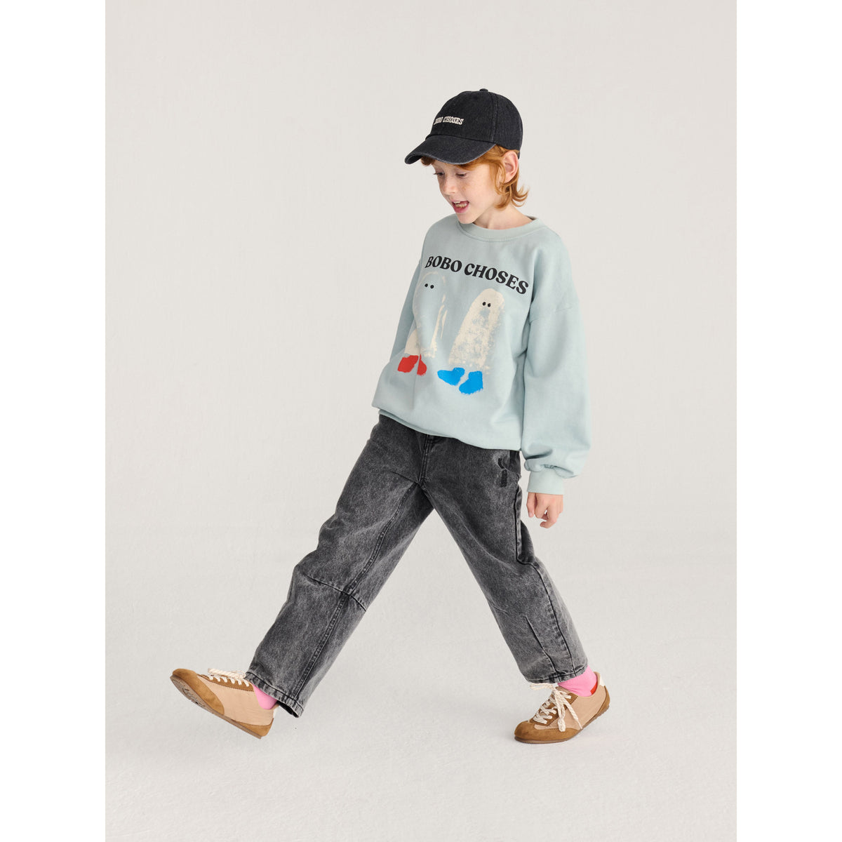 Bobo Choses Booty Ghosts Sweatshirt, All About Monsters collection, view 5