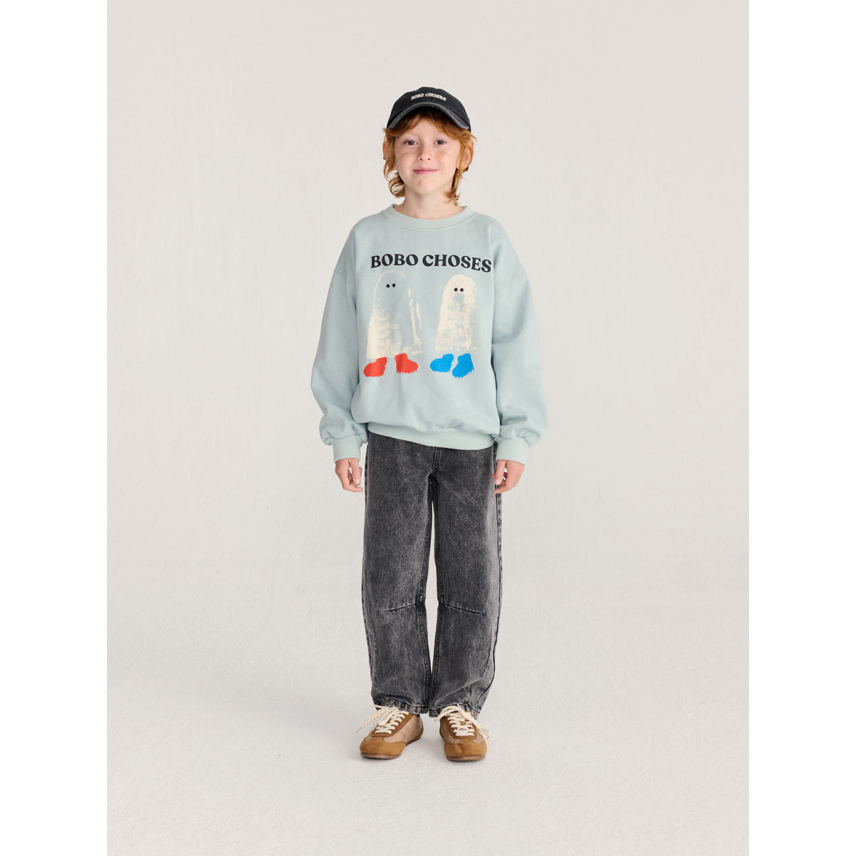 Bobo Choses Booty Ghosts Sweatshirt, All About Monsters collection, view 3
