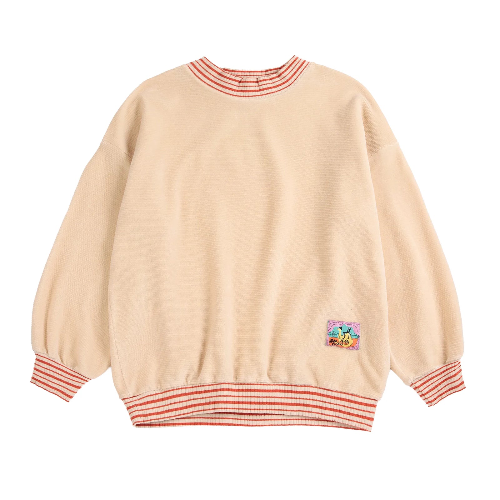 Bobo Choses Taxi Saurus Tag Velvet Sweatshirt, All About Monsters collection