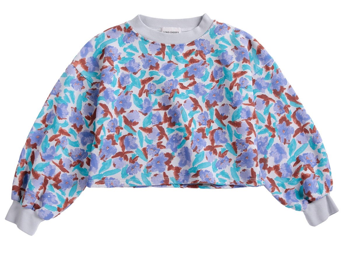 Watercolor All Over Cropped Sweatshirt