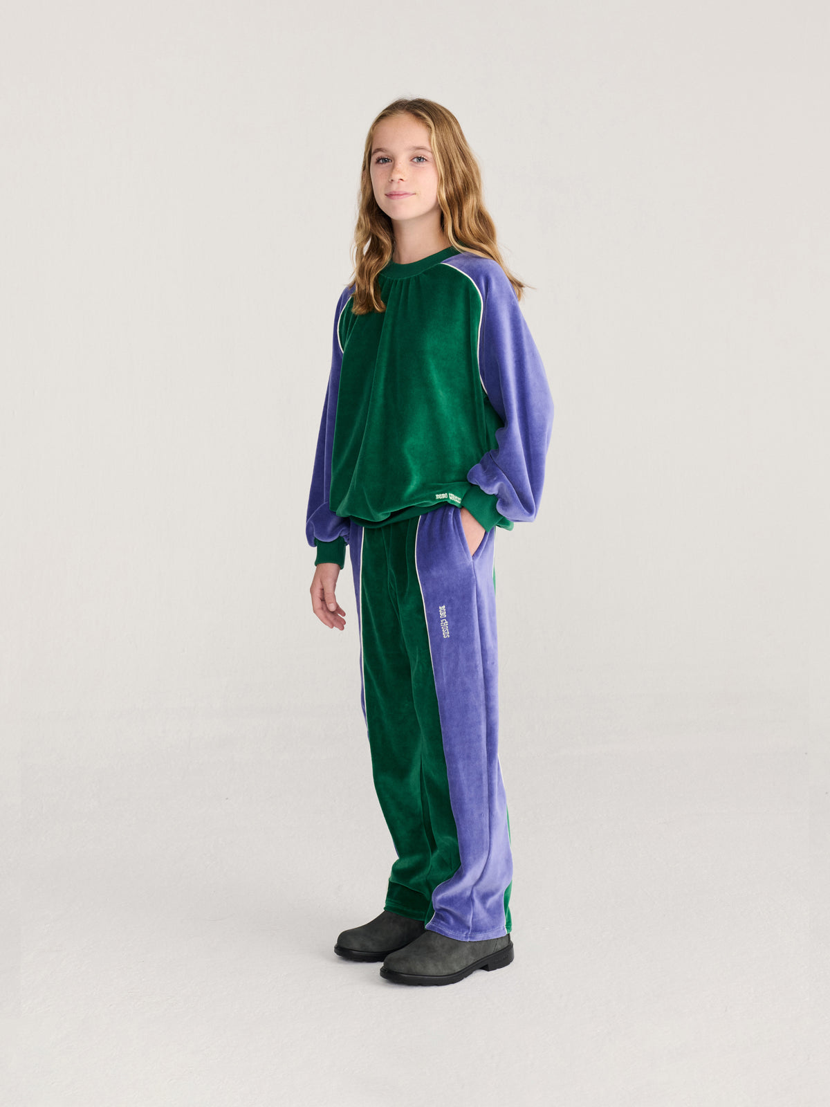 Color Block Terry Cloth Jogging Pants