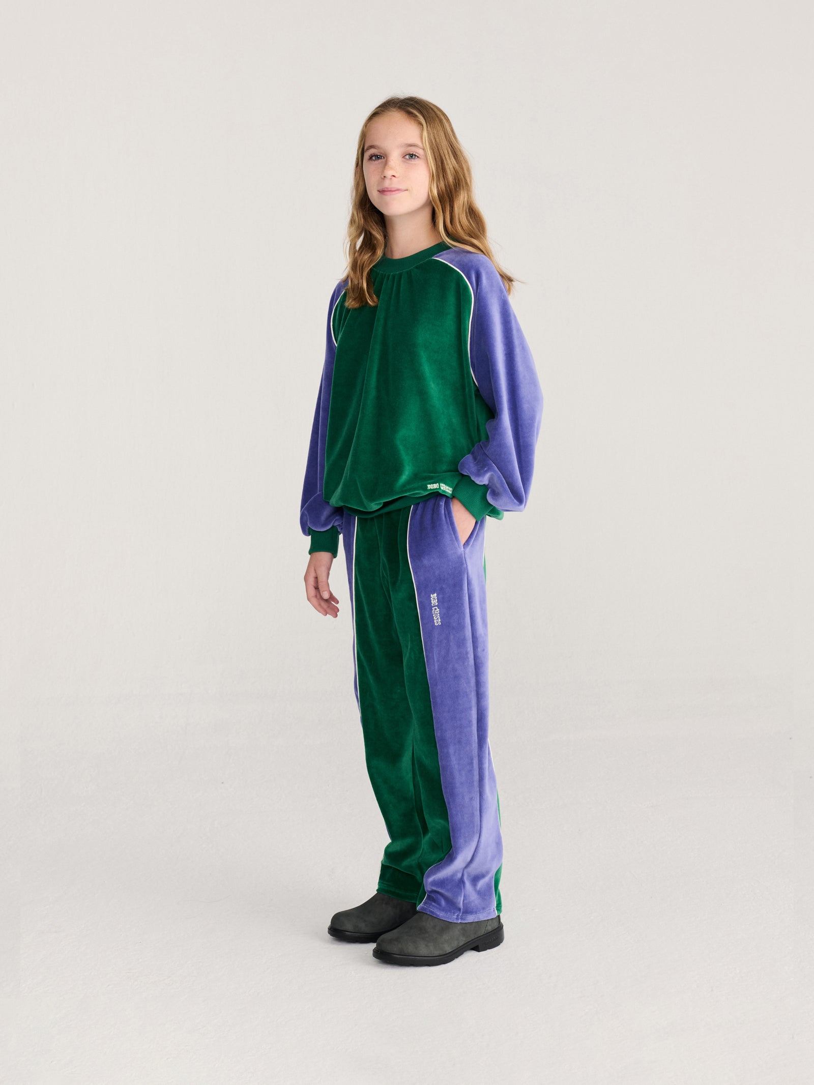 Color Block Terry Cloth Jogging Pants