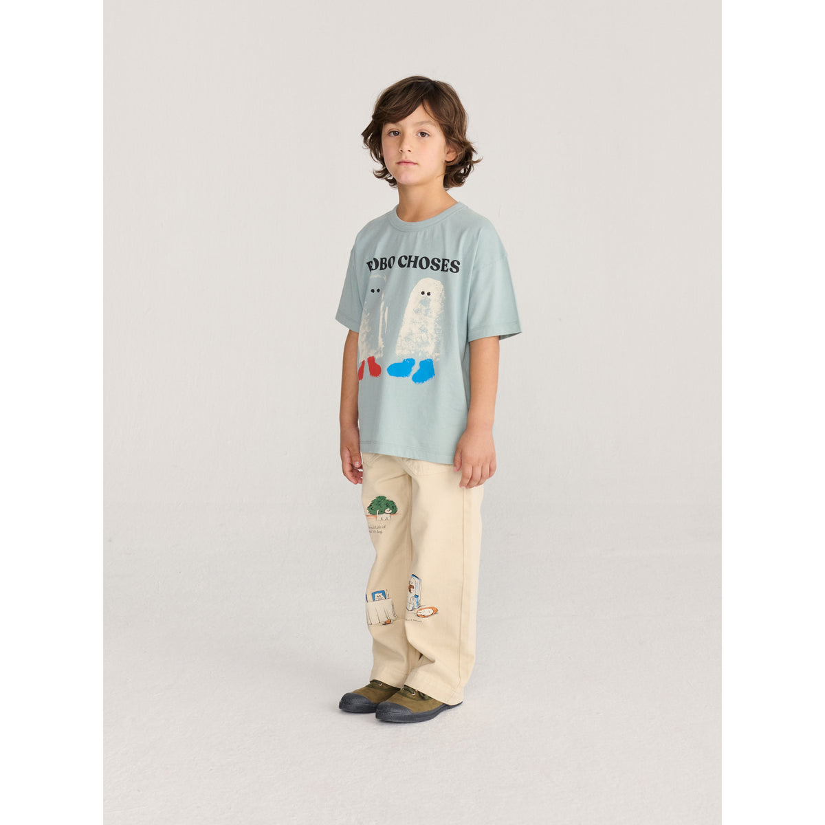 Bobo Choses Everyday Ghosts Twill Pants, All About Monsters collection, view 3