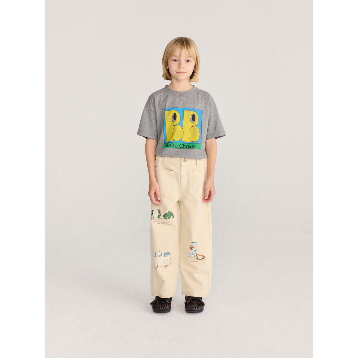 Bobo Choses Everyday Ghosts Twill Pants, All About Monsters collection