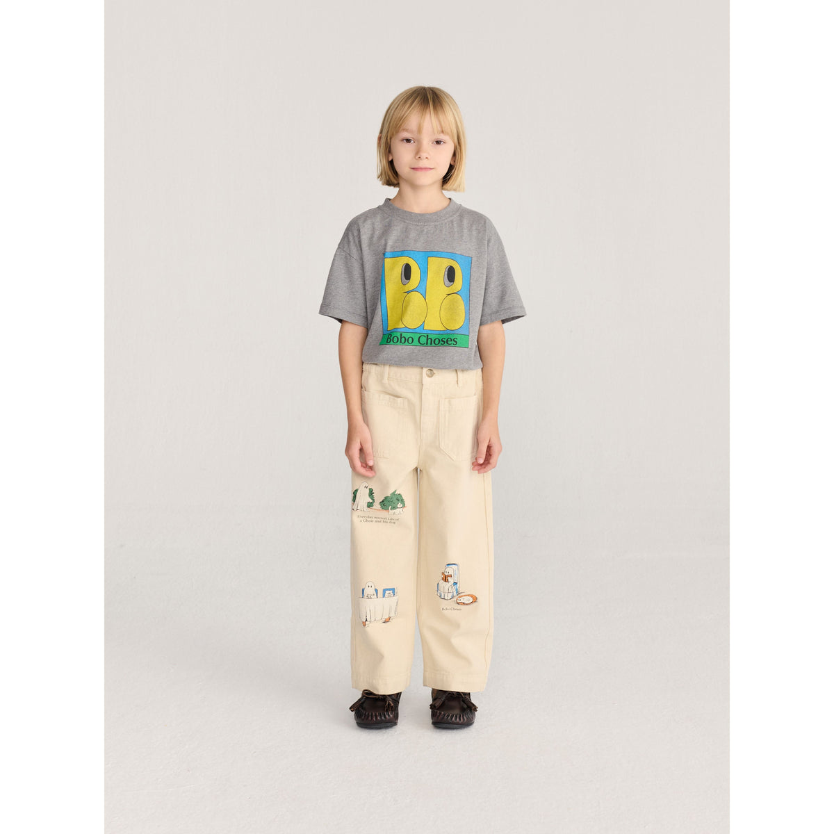 Bobo Choses Everyday Ghosts Twill Pants, All About Monsters collection