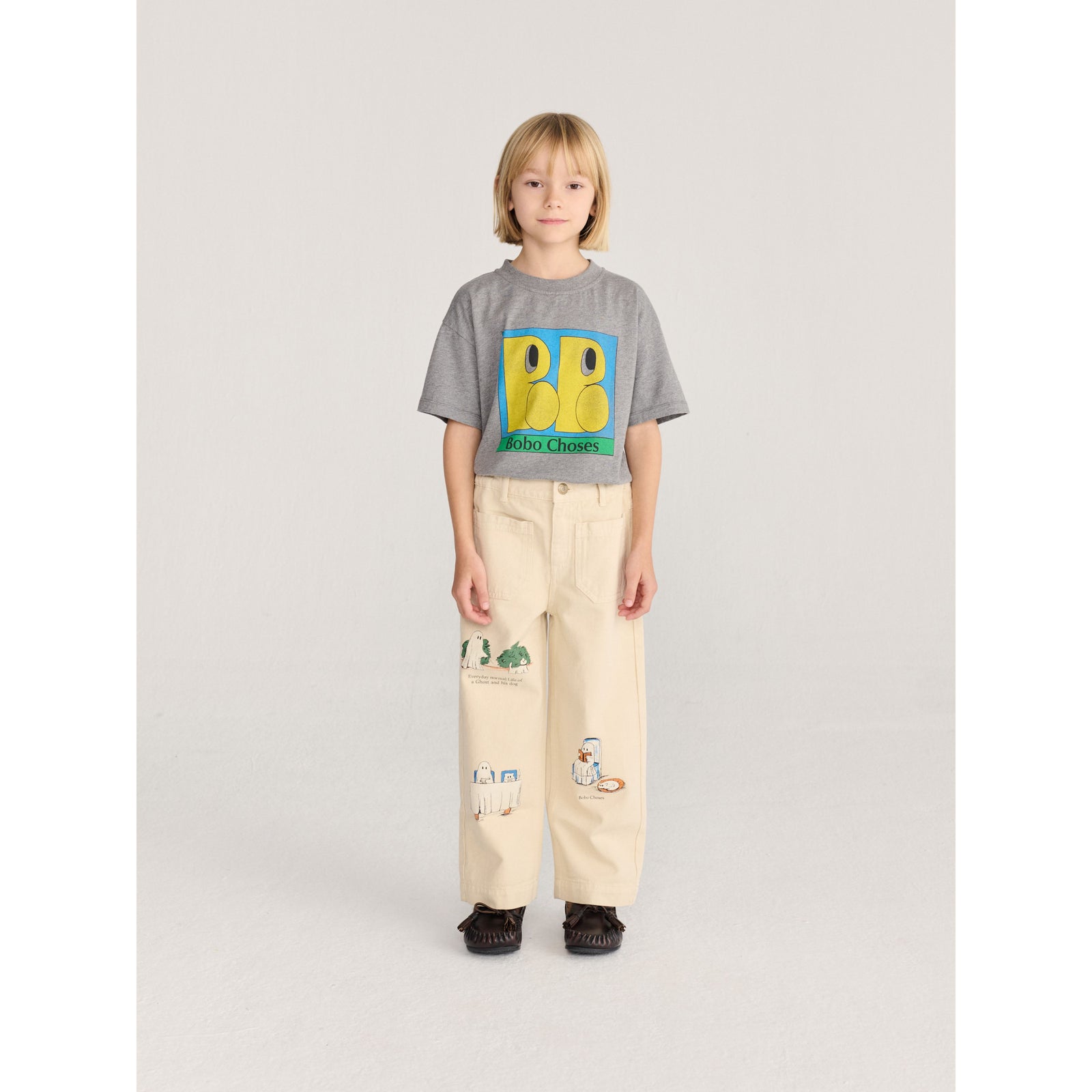 Bobo Choses Everyday Ghosts Twill Pants, All About Monsters collection