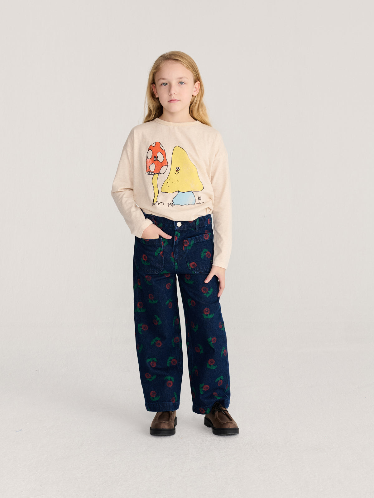 Stamp Bloom All Over Denim Pants