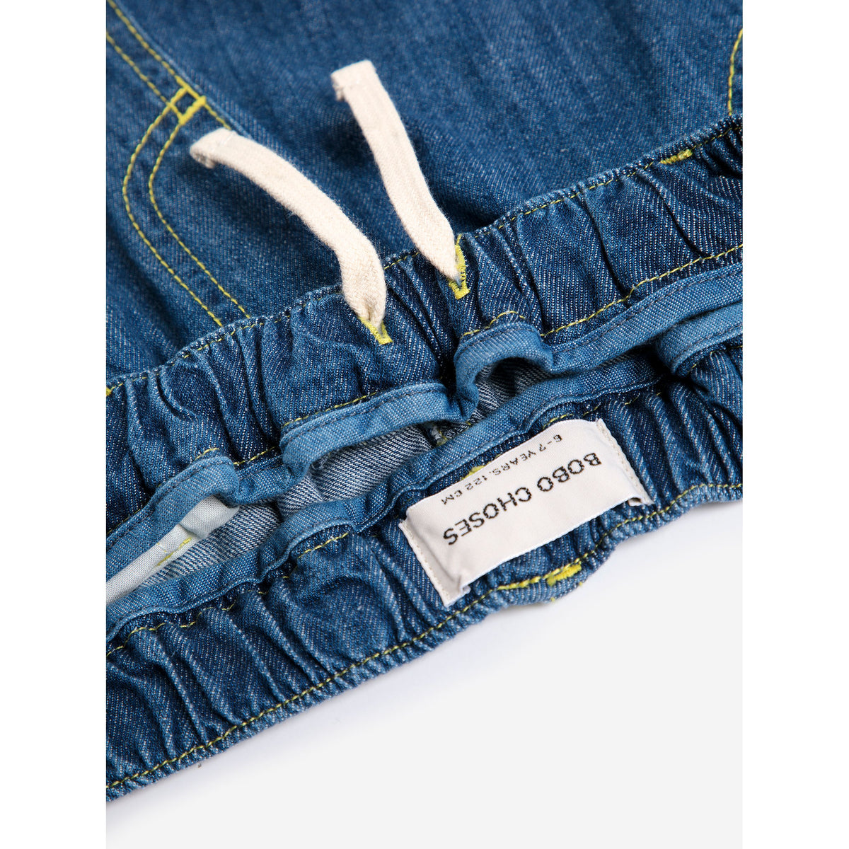 Bobo Choses Taxi Saurus Tag Denim Pants, All About Monsters collection, view 3