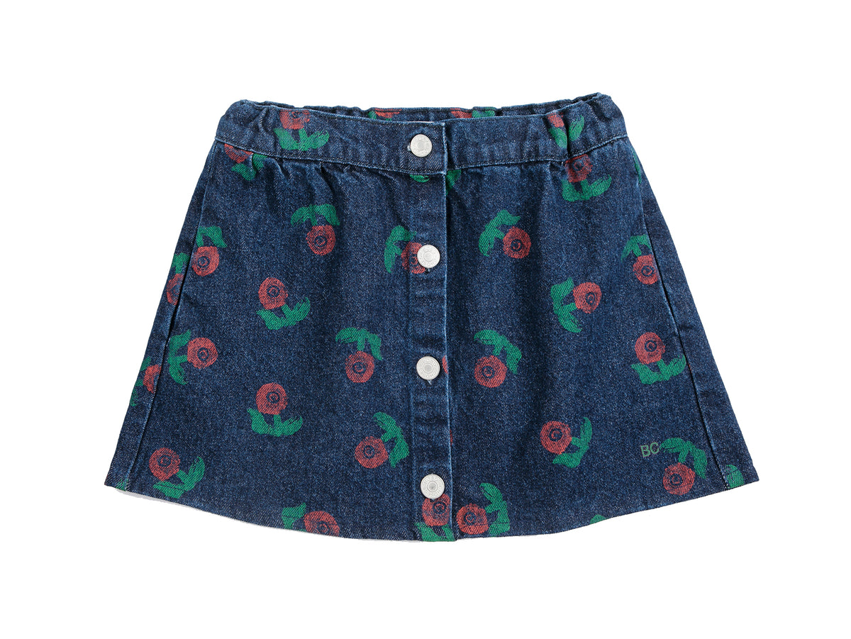 Stamp Bloom All Over Denim Skirt